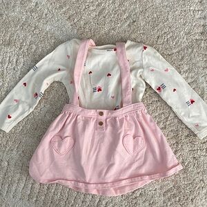 Carter's White and Pink Heart Print Top